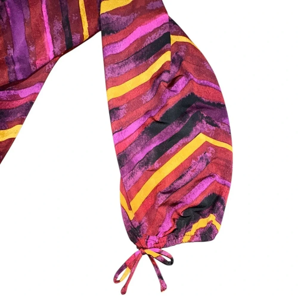 Susan Graver ~ Women’s Multicolor Chevron Long Sleeve Tunic Top A343065 Size 1X - Picture 4 of 8